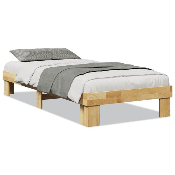 vidaXL Estructura de cama sin colch&oacute;n 100x200 cm madera maciza roble