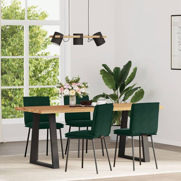 vidaXL Sillas de comedor 4 unidades terciopelo verde oscuro