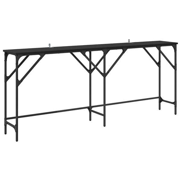 vidaXL Mesa Consola Roble Negro 180 x 30 x 75 cm Madera de ingenier&iacute;a