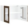 vidaXL Armario de cocina de pared con puerta de cristal "Lucca" de, madera de ingenier&iacute;a de roble ahumado