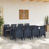 vidaXL Conjunto de Comedor de Jard&iacute;n 9 pcs Antracita Polipropileno
