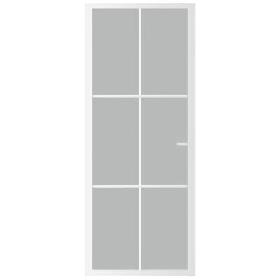 vidaXL Puerta interior de vidrio y aluminio blanco mate 83x201,5 cm