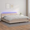 vidaXL Cama box spring colch&oacute;n LED cuero sint&eacute;tico capuchino 200x200cm