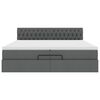 vidaXL Estructura cama otomana colchones tela gris oscuro 200x200cm