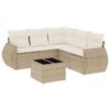 vidaXL Juego de sof&aacute;s jard&iacute;n con cojines 6 pzas rat&aacute;n sint&eacute;tico beige
