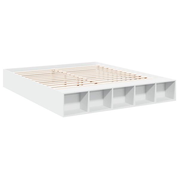 vidaXL Estructura de cama madera de ingeniería blanca 200x200 cm