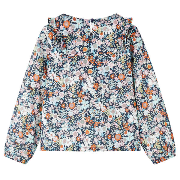 Camisa infantil de manga larga azul oscuro 104