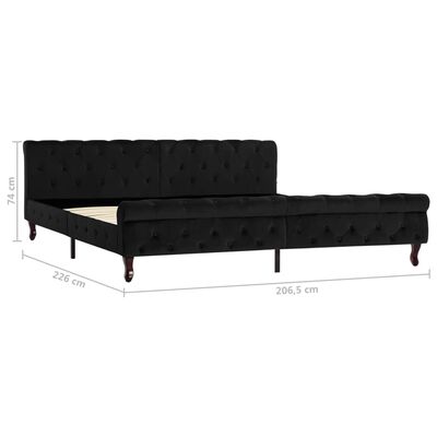 vidaXL Estructura de cama de terciopelo negro 200x200 cm