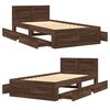 vidaXL Cama con cabecero madera de ingenier&iacute;a marr&oacute;n roble 90x200 cm