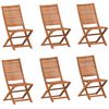 vidaXL Sillas plegables, 6 unidades, 51x66x95 cm, madera maciza de acacia.
