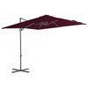 vidaXL Sombrilla jard&iacute;n voladiza palo de acero burdeos 250x250 cm