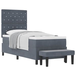 vidaXL Cama tipo Box Spring Gris oscuro 80 x 200 cm Terciopelo