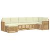 vidaXL Conjunto de sof&aacute;s de exterior 7 pcs Blanco y Crema
