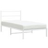 vidaXL Estructura cama sin colch&oacute;n con cabecero metal blanco 100x190cm