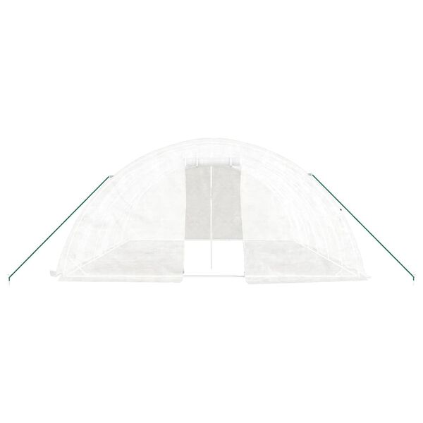 vidaXL Invernadero con estructura de acero blanco 30 m&sup2; 6x5x2,3 m