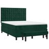 vidaXL Cama box spring con colch&oacute;n terciopelo verde oscuro 140x190 cm