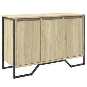 vidaXL Armario lavabo ba&ntilde;o madera ingenier&iacute;a roble Sonoma 91x35x60 cm