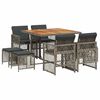 vidaXL Set comedor jard&iacute;n 9 pzas y cojines rat&aacute;n sint&eacute;tico gris