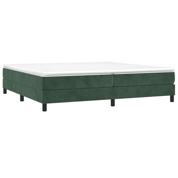 vidaXL Cama box spring con colch&oacute;n terciopelo verde oscuro 200x200 cm