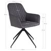 House Nordic Silla de comedor giratoria Ava gris oscuro