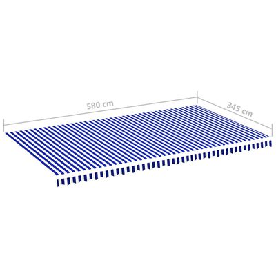 vidaXL Tela de repuesto para toldo azul y blanco 6x3,5 m