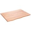vidaXL Tablero de mesa madera roble tratada marr&oacute;n claro 80x60x2 cm