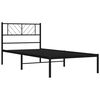 vidaXL Estructura cama sin colch&oacute;n con cabecero metal negro 107x203 cm