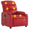 vidaXL Sill&oacute;n de masaje reclinable cuero sint&eacute;tico rojo