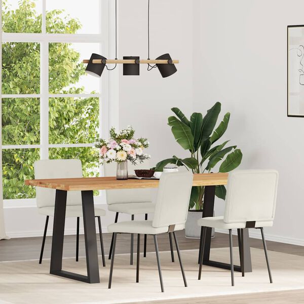 vidaXL Sillas de comedor 4 unidades terciopelo crema