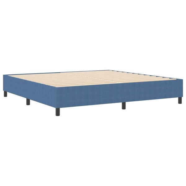 vidaXL Cama de plataforma Azul 200 x 200 cm Tela de Pana