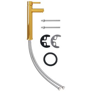 vidaXL Grifo mezclador de cuarto de ba&ntilde;o dorado 12x30 cm