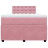 vidaXL Cama box spring con colch&oacute;n terciopelo rosa 120x190 cm