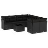 vidaXL Set de sof&aacute;s de jard&iacute;n 8 piezas y cojines rat&aacute;n sint&eacute;tico negro