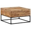 vidaXL Mesa de centro madera de mango rugosa 68x68x41 cm