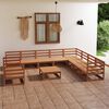 vidaXL Muebles de jard&iacute;n 11 piezas marr&oacute;n miel madera maciza de pino