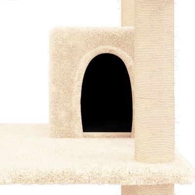 vidaXL Rascador para gatos con postes de sisal color crema 162 cm