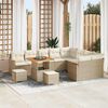 vidaXL Conjunto de sof&aacute; de jard&iacute;n 12 pcs Beige Rattan de Poli&eacute;ster