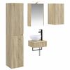 vidaXL Juego de muebles de ba&ntilde;o 5 pcs Roble Sonoma