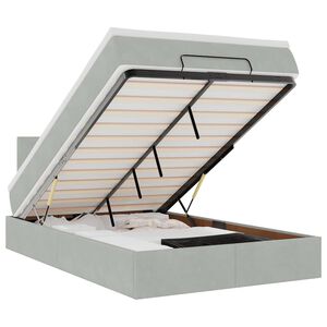 vidaXL Estructura cama otomana colch&oacute;n terciopelo gris claro 120x200cm