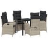 vidaXL Conjunto de Comedor de Jard&iacute;n 5 uds. Gris Claro rat&aacute;n sint&eacute;tico