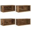 vidaXL Soporte para CDs 4 uds. Madera envejecida 40 x 17 x 17 cm