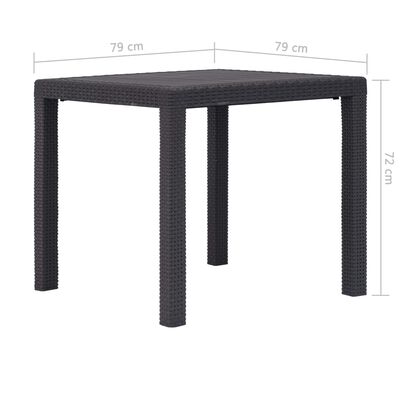 vidaXL Juego de mesa y sillas de jardín 3 piezas ratán plástico marrón