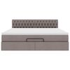 vidaXL Estructura de cama otomana colch&oacute;n tela gris pardo 180x200 cm