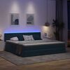 vidaXL Cama con almacenamiento y LED con LED Azul Oscuro 200 x 200 cm