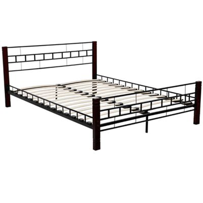 vidaXL Estructura de cama de metal negra 160x200 cm