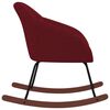 vidaXL Silla mecedora de tela rojo vino tinto