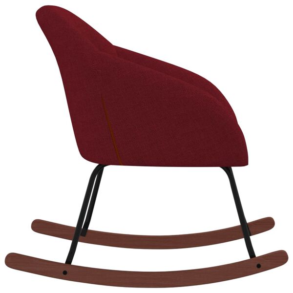 vidaXL Silla mecedora de tela rojo vino tinto