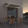 vidaXL Toldo autom&aacute;tico con LED sensor de viento crema 450x350 cm