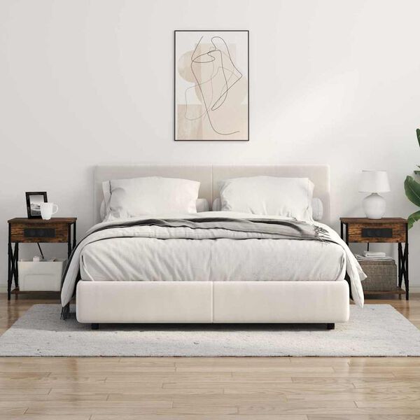 vidaXL Armario de Noche 2 pcs Roble ahumado 41 x 31 x 51 cm