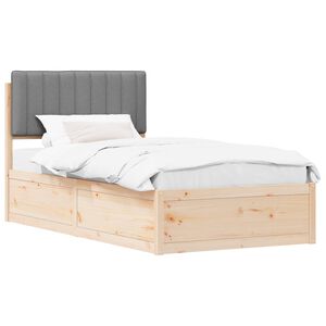 vidaXL Estructura de Cama con Cabecera Tapizada Gris Claro